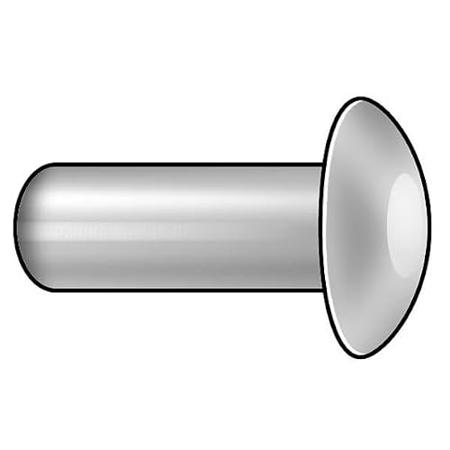 Solid Rivet, Brazier Head, 0.1875 in Dia., 0.25 in L, Aluminum Body, 250 PK, Mfr: 55A0604-EA-250-A