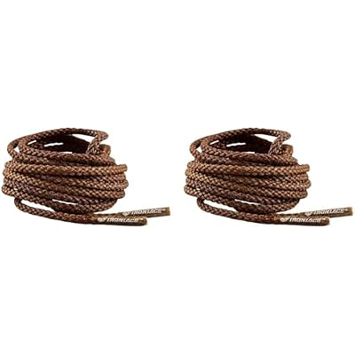 IRONLACE Unbreakable 1500-Pound Breaking Strength Brown Round Boot & Shoe Laces, Indestructible, Waterproof & Fire Resistant, 45-Inch & 33-Inch, 3.2mm Diameter, 1-Pair Bundle