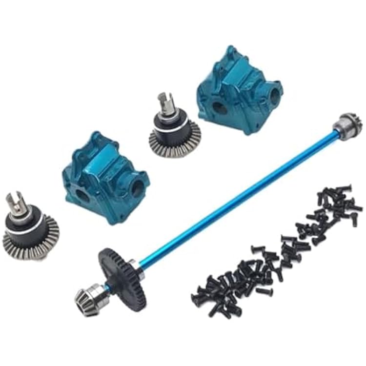 Center Differential Upgrade Metal Center Drive Shaft Assembly Gearbox Differential Kit for Wltoys 144010 144001 144002 PartsBlue