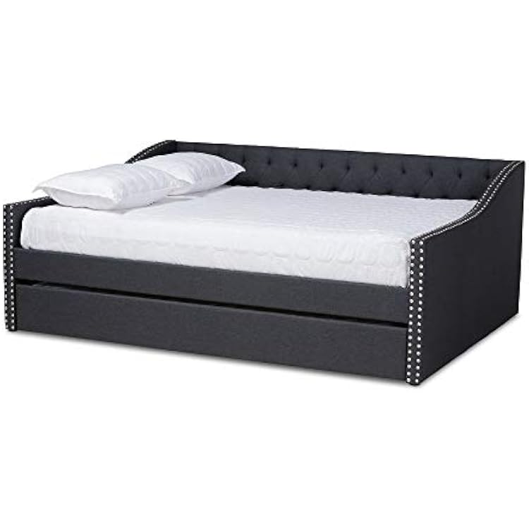 Baxton Studio Daybed, Queen, Dark Grey