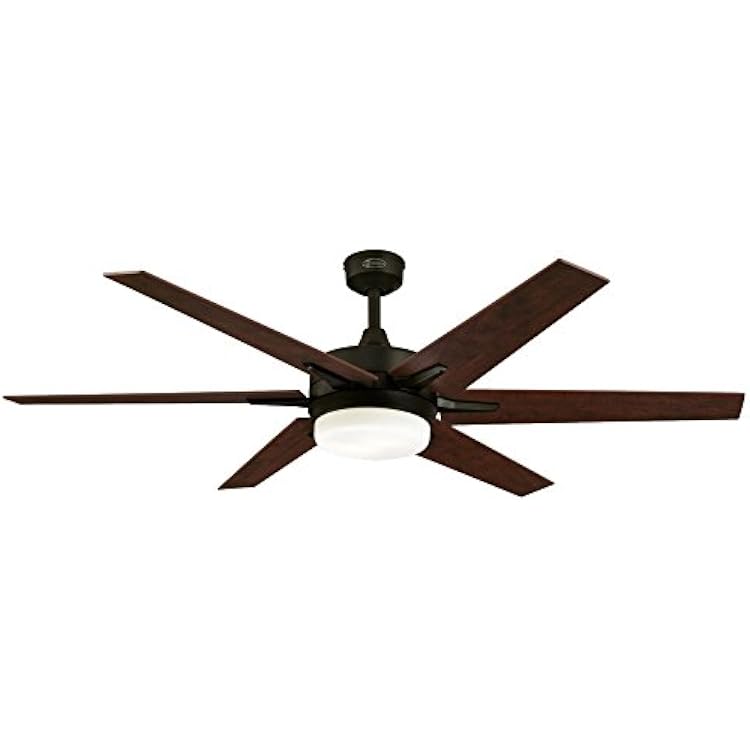 Westinghouse 7207800 Cayuga 60-Inch Black-Bronze Indoor Ceiling Fan, Dimmable LED Light Kit with Opal Frosted Glass
