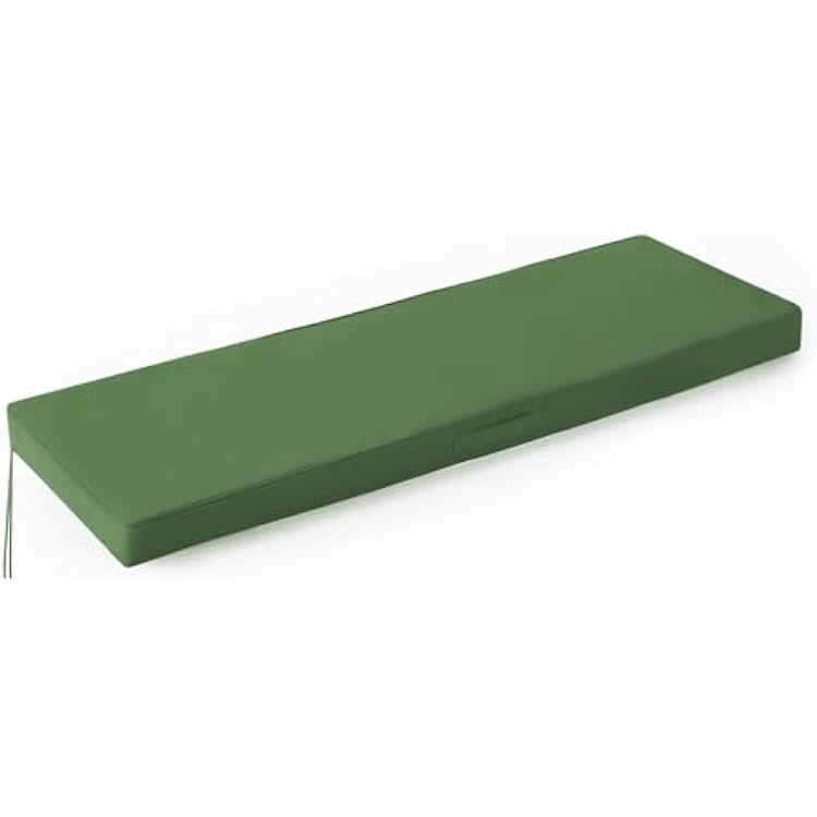 Outdoor Bench Cushions for Outdoor Furniture, 59x18x3 Inch, Waterproof Bench Pillow, Fade Resistant Long Bench Seat Pads for Garden, Indoor, Porch Swing, Army Green