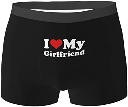 ONVOWO I Love My Girlfriend funny I Heart My Girlfriend Gifts Black Mens Underwear Mens Boxers Long Leg Boxer Briefs for Men