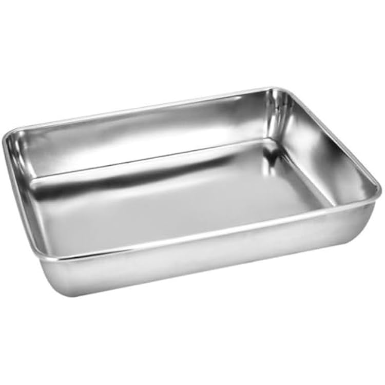 Sheet Pan,Cookie Sheet,Heavy Duty Stainless Steel Baking Toaster Oven Jelly Roll Deep Edge,Superior Mirror Finish, Dishwasher Safe 14.25x11.22x2.36 inches