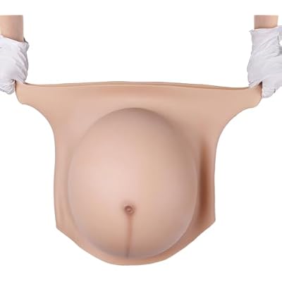 Fake Pregnant Belly for 3 to 10 Months, Silicone Fake Pregnancy Belly Of Twins Bump Cosplay Party