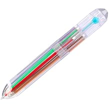 10 in 1 Clear Case 10 Colours 1mm Retractable Ballpoint Pen