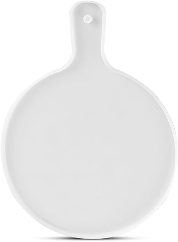 Tray Resin Silicone Molds Serving Board with Handle Plaster Mould Decor Handmade Accessory Handicraft Supplies, Large Round