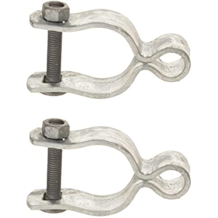 2 Pack Chain Link Fence Frame Gate Post Female Hinge with Bolts and Nuts 1-78 Inch