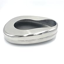 Stainless Steel Bed Pan for Elderly Females, Portable Bedpan Urine Collection Bedpan with Cover and Handle Home Bed Pans for Homes or Domestic Settings Adults Elderly