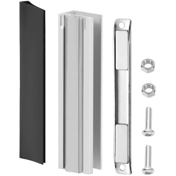 VYH 3 Shower Door Magnet - U Channel Door Frame with Metal Strike and Magnet for 18, 532, 316, and 14 Thick Swing Glass Shower Door Handles Strike Jamb
