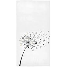 Wamika Beautiful Dandelion Hearts Hand Towels Music Note Face Towel Soft Thin Guest Towel Portable Kitchen Tea Towels Dish Washcloths Bath Decorations Housewarming Gifts 16 X 30 in