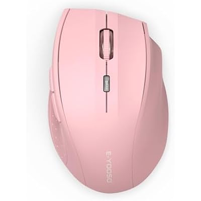 E-YOOSO Wireless Mouse for Laptop, Portable Optical Computer Mouse, 6 Buttons, Cordless 2.4GHz with USB Receiver, 5-Level 4800 DPI, 18 Months Battery Life, for PC, Chromebook, Windows, MacPink