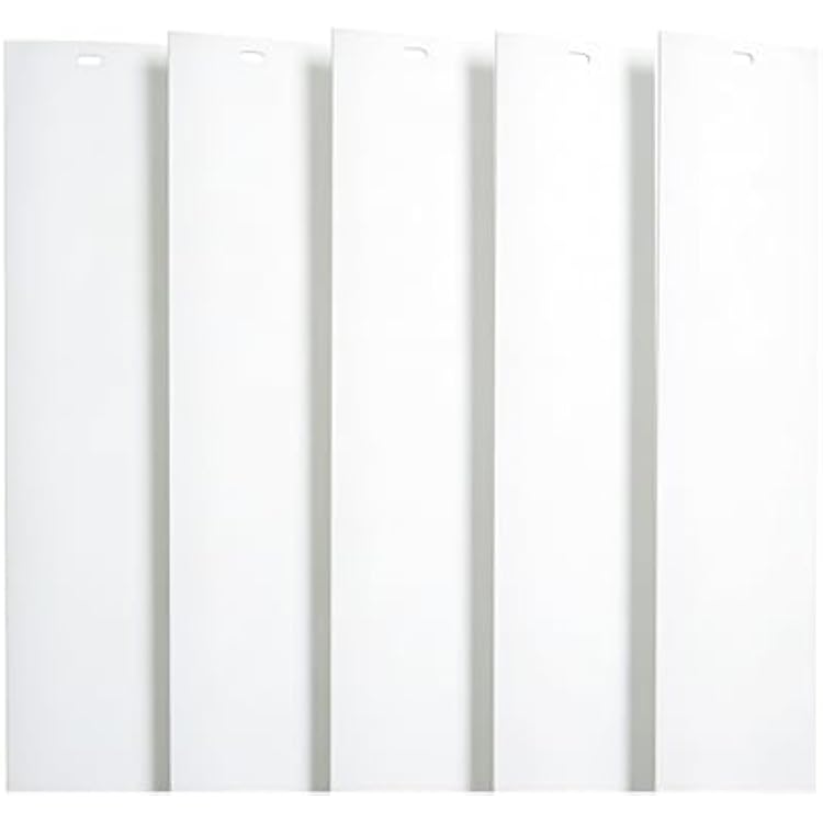 82.5 x 3.5 White PVC Vertical Blind Replacement Slats Curved Smooth 5 Pack