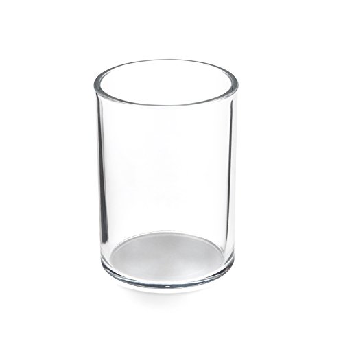 Osco Clear Acrylic Pen Pot Round Transparent Pencil Holder & Desk Tidy Durable Office Organiser for Stationery, Pens, Pencils & Makeup Brushes H11 x W8 x D8 cm