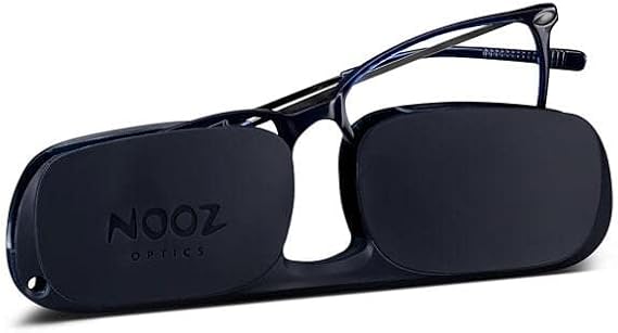NOOZ Optics Unisex Reading Glasses - Slim & Lightweight - Presbyopia Readers - Glasses Women & Men - Case - Rectangular