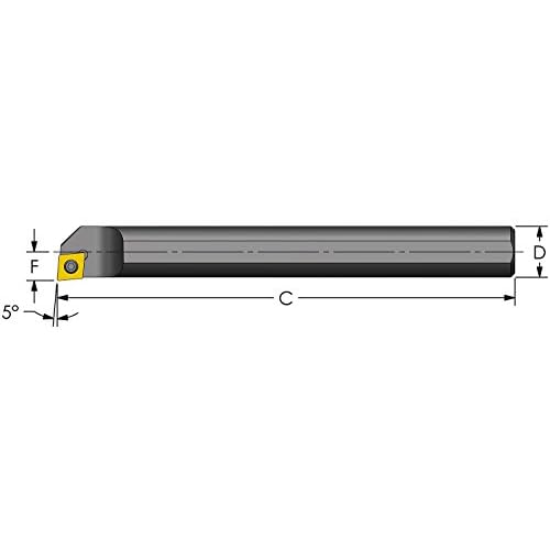Ultra-Dex S24U SCLCR4 Steel Boring Bar to Hold a Positive CCMT 432 at -5 Degree Lead, Right Hand, No Coolant, 1.500 x 14, 1.730 Minimum Bore