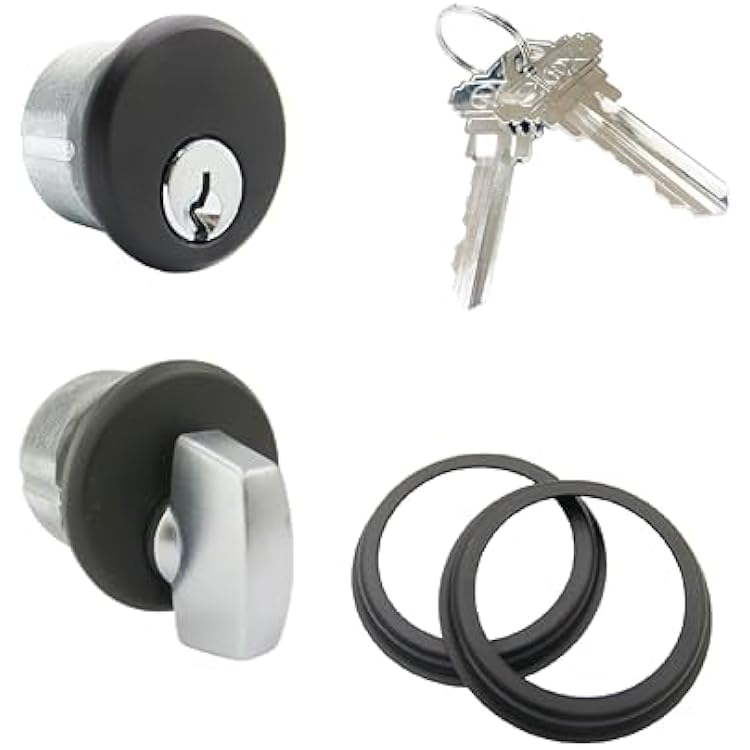 elox Zinc Mortise 1PC keyed Cylinder and 1PC knob Cylinder for Adams Rite Commercial Storefront Door Lock a Pair Pack DU Color