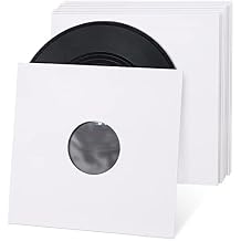 Facmogu 20PCS 12in White Paper & Poly Lined Record Inner Sleeves, 110gsm LP Record Parper Covers Phonograph Record Storage Sleeves, 33 RPM Record Sleeve, Record Sleeve Protectors for LP Vinyl Records