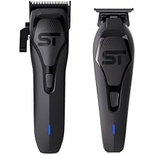 Supreme Trimmer Darkstar 72 Clipper & Trimmer Set with Magnetic Vector Motor | 180 Min Run Time, 9000 RPM Professional Hair Clipper & Beard Trimmer | Low Noise, DLC Blades | STC72 + ST700 (Black)
