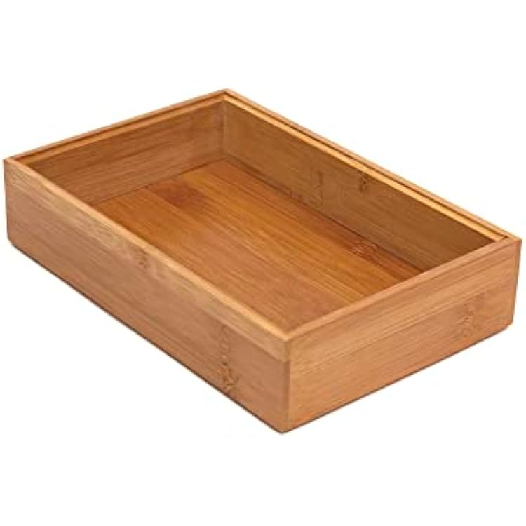 Lipper International 8184S Bamboo Wood Stacking Drawer Organizer Box, 6 x 9