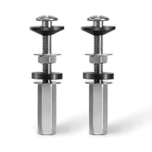 2Pcs Universal Toilet Seat Bolts Kit, Metal Heavy - Duty Toilet Tank Bolts, Toilet Seat Screws Replacement Kit with Extra - Long 304 Stainless Steel Downlock Nuts, Rubber Washers Gaskets, by CHIALLCO