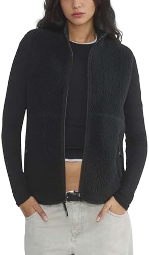 Hixiaohe Sherpa Fleece Vest for Women Trendy Warm Sleeveless Vests Jacket Lightweight Zip Coats with Pockets Fall Outerwear