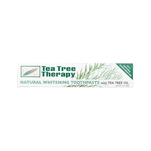 Tea Tree Therapy Natural Whitening Toothpaste with Tea Tree Oil, with Natural Stain Remover, 3 Oz