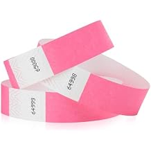 1,000 WristCo Neon Pink Tyvek Wristbands for Events - Tamper-Proof Design & Fluorescent Color Prevent Reuse Premium-Grade Bracelets for Hospital & Medical ID, Party & VIP Identification
