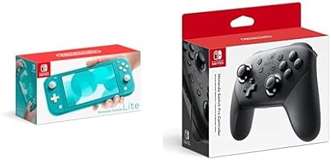 Nintendo Switch Lite Turquoise Console with Pro Controller Gaming Bundle