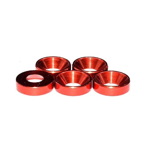 50pcs M6 Countersunk Washers Alloy Aluminum Screw Gaskets Red