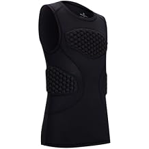 DEVOROPA Youth Boys Football Baseball Padded Compression Shirt Chest Protector Softball Lacrosse Rib Heart Sternum Guard