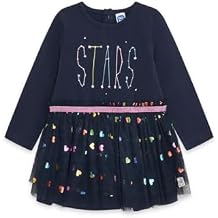 Tuc Tuc | Little Girls Long Sleeves Casual Dress with Tutu Skirt | Collection Galaxy Friends| Blue and Stars