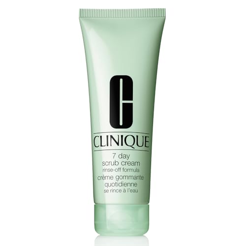 Clinique 7 Day Daily Gentle Face Exfoliator Lightweight Scrub Cream For All Skin Types | Mild Face Scrub With Silica | Exfoliating  Refining