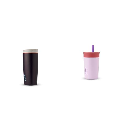 Owala Insulated Stainless Steel Tumblers Bundle - 20 oz SmoothSip Coffee Travel Mug and 12 oz Kids Tumbler with Flexible Straw