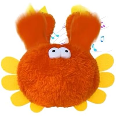 Cat Toy, 2026 Upgrade Interactive Chirping Bird with Flapping Wings, Rechargeable Toy for Indoor Cats Orange