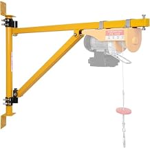 Doppy Wall Mount Jib Crane, Heavy-Duty Hoist Bracket Carbon Steel, 180 Swivel Scaffold Lifting Arm for Electric Hoists Up to 440 Lbs
