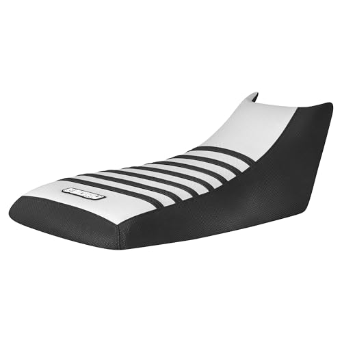 Enjoy Mfg Seat Cover - Compatible with Yamaha 1989-2004 Breeze 125_#496 Black SidesWhite topBlack Ribs