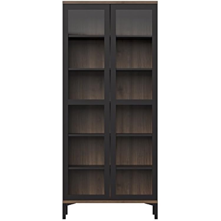 Tvilum Aberdeen 2 Door China Cabinet, BlackWalnut
