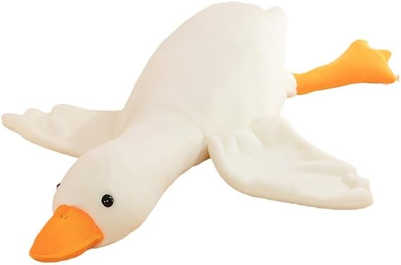 White Goose Stuffed Animals, Huge Cute Goose Plush Pillows Big Duck Doll Soft Giant Goose Toys Sleeping Pillow Cushion for Kids Gifts (White, 90cm)