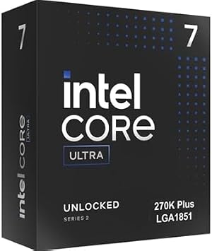 ( Exclusive) Intel Core Ultra 7 Processor 270K Plus (Arrow Lake, LGA 1851), 24 Cores (8P + 16E), Up to 5.50 GHz, Equipped with 36 MB Cache, Box Version BX80768270K/AZ
