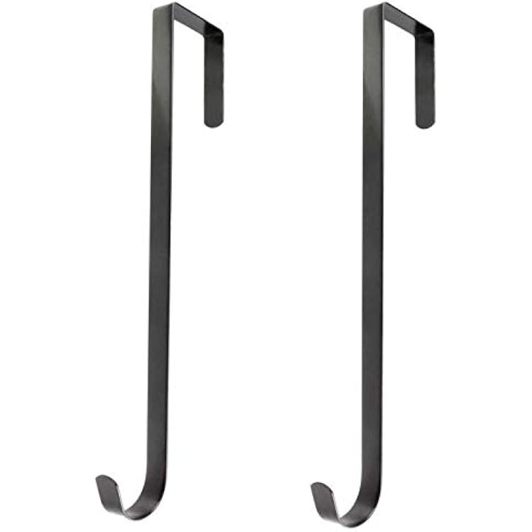 Norgail 12 Inch Christmas Wreath Hanger Hooks Over Door Metal Hooks Practical Clothes Towel Hanger Hooks for Christmas Front Door Decorations Pack of 2