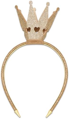 Gold Crown Headband for Women Girls Queen Princess Halloween Costume Shiny Hairband
