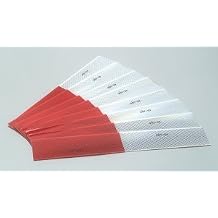 2" Wide x 12" Long 3M 983 Series Diamond Grade Conspicuity Trailer DOT-C2 Reflective Safety Tape 6" Red & 6" White Pattern 983-326 ES Package of 10 Strips