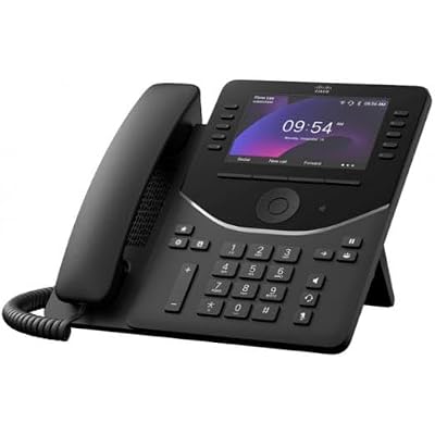 Cisco 9861 IP Phone - Corded - CordedCordless - Bluetooth, Wi-Fi - Desktop, Wall Mountable - Carbon Black - 10 x Total Line - VoIP - 5 LCD - IEEE 802.11abgnac - 2 x Network RJ-45 - PoE Ports