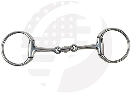 EGGBUTT Snaffle Horse Bits Double Jointed Horse Bit with Oval Link Stainless