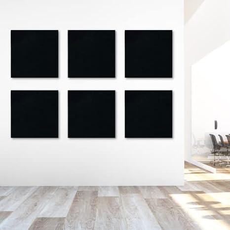 SoundsulateTM Sound Absorbing Acoustic Wall Panels (Choose color & Size) (2 x 2 = 20 tiles/pack, Black)