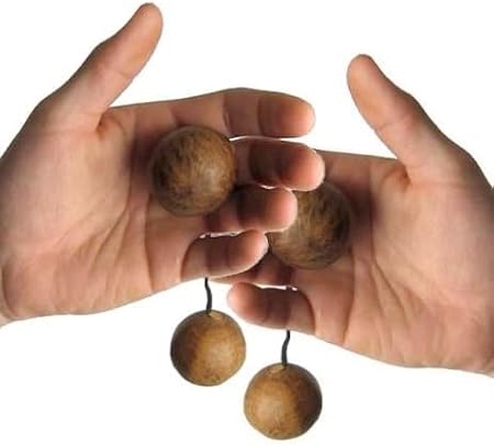 Africa Heartwood Project African Aslatua Kashaka Set 2 - Authentic Handcrafted Swawa Seed Pod Shakers, Large 2" Pods with 4 Rope, Traditional Polyrhythmic Percussion Instrument