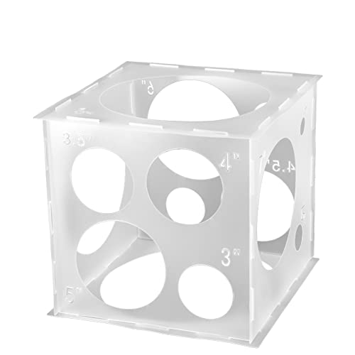 Auihiay 14 Holes Balloon Sizer Cube, Measurement Tool With Instructions for Arches, Column, Party Decoration 1-10 inch