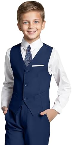 Boys Formal Suit Set Slim Fit Kids Formal Suits Toddler Tuxedo Wedding Prom Classic Outfit for Teen
