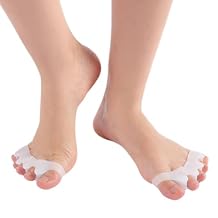 Silicone Toe Separators for Women and Men, Soft Toe Spacers for Overlapping Toes and Hammer Toes Pain Relief, Ergonomic Toe Straightener for Yoga, Running, 1 Pairs (3 months - 4 years old White)